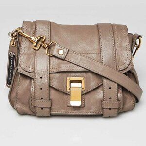 Proenza Schouler Grey Leather PS1 Pouch Bag